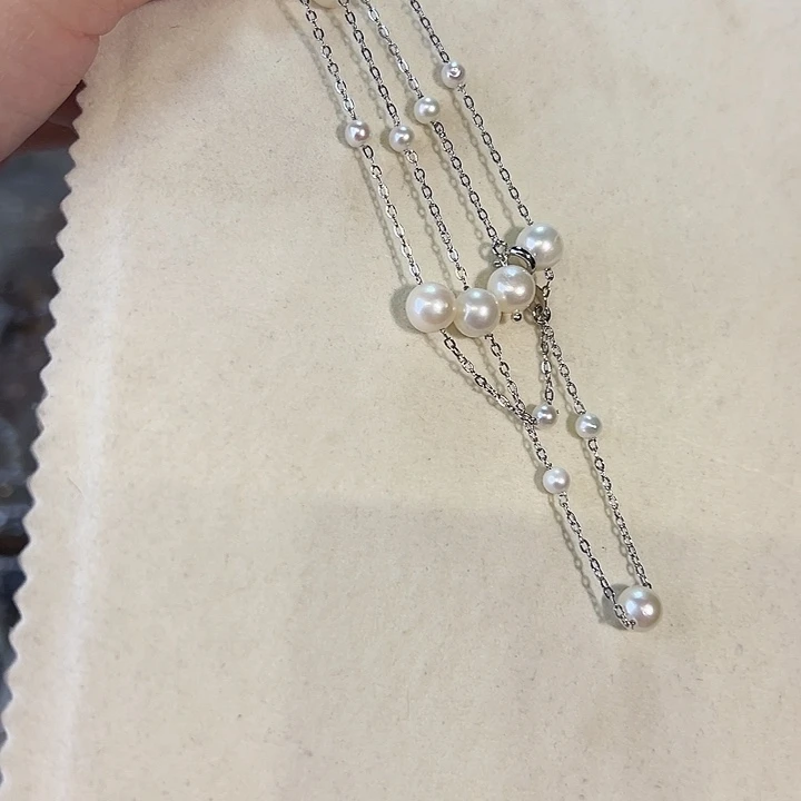 银S925镶嵌淡水珍珠天然淡水珍珠设计款