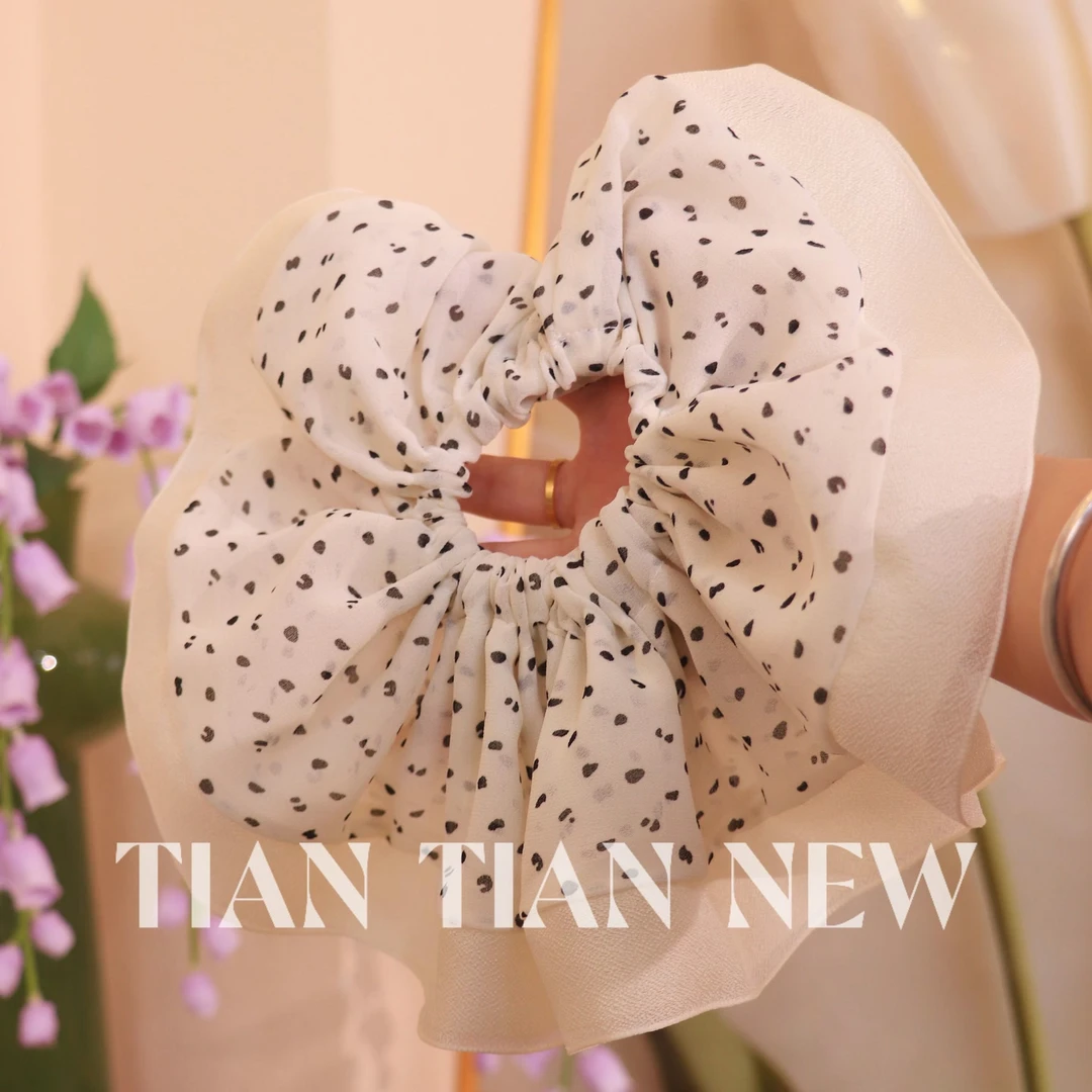 【糯米丸子】A090法式波点大肠发圈女超大显脸小日常百搭扎发盘发