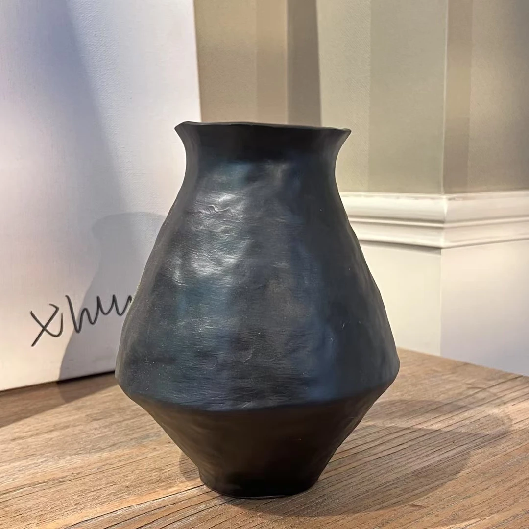 【曜隐·贝母白花瓶】东方美学侘寂风手工复古质感陶瓷花器客厅装饰