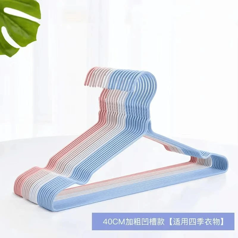 晾衣服衣撑子防滑无痕成人衣架40厘米防锈晒子家用带夹子胡桃木通