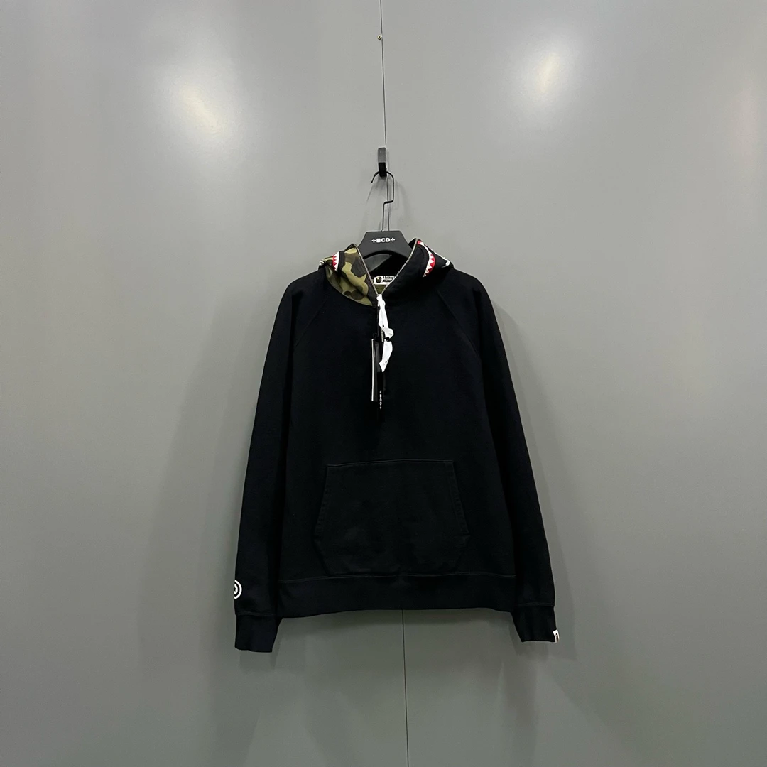 99新 Diesel （ll） BAPE 鲨鱼拼接拉链帽衫 XL码 016056