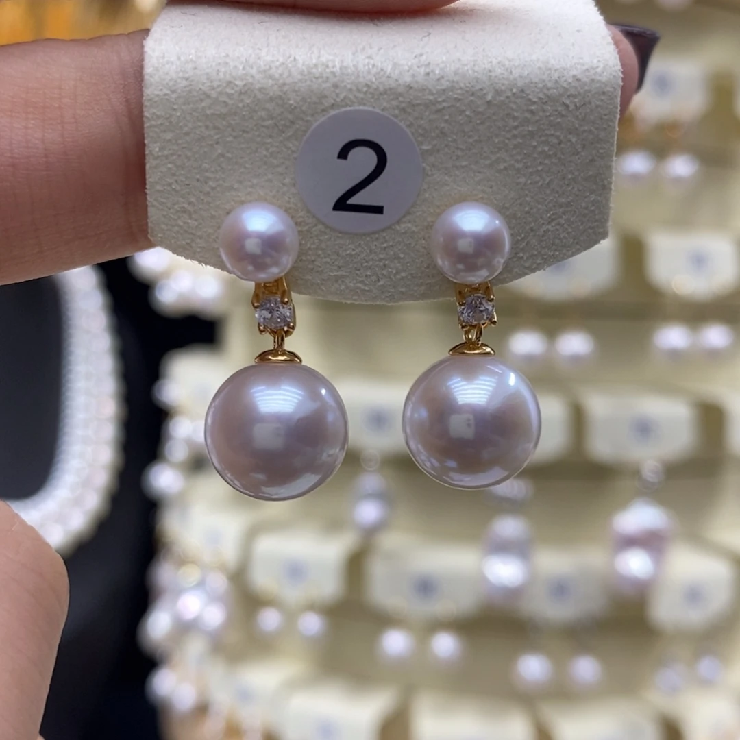 淡水珍珠耳饰银S925镶嵌