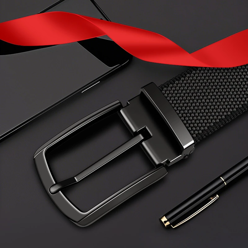 男士结实耐用休闲百搭简约商务潮流风合金针扣男士腰带