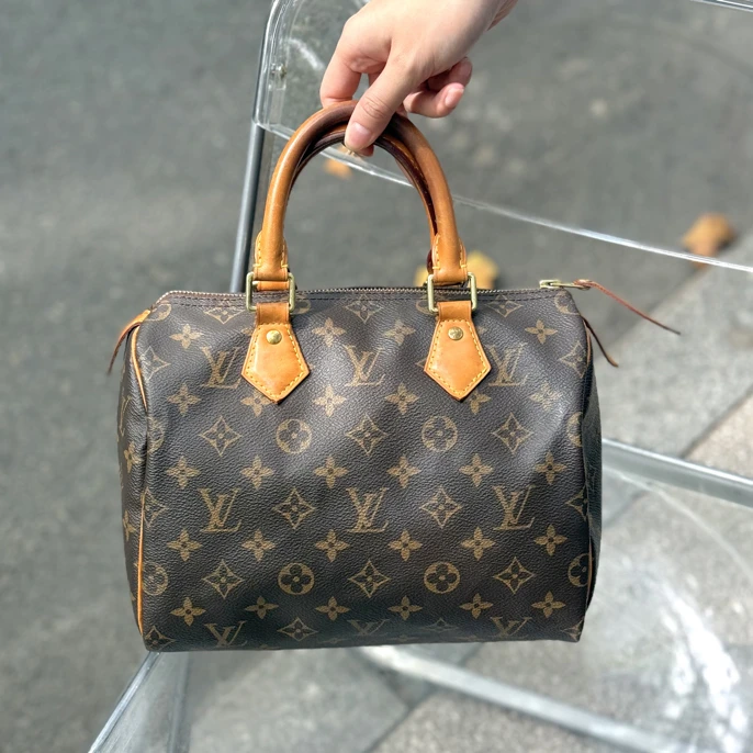 95新 LouisVuitton/路易威登 老花speedy25手提款 经典百搭