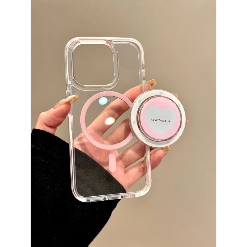 适用苹果iphone16promax透明15pro创意14pro支架13磁吸ins手机壳