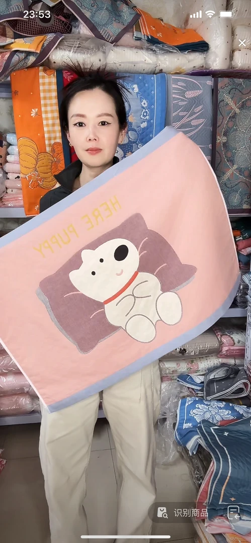 皮粉小狗枕巾一对52*78尺寸单人枕成人柔软情侣加大欧式