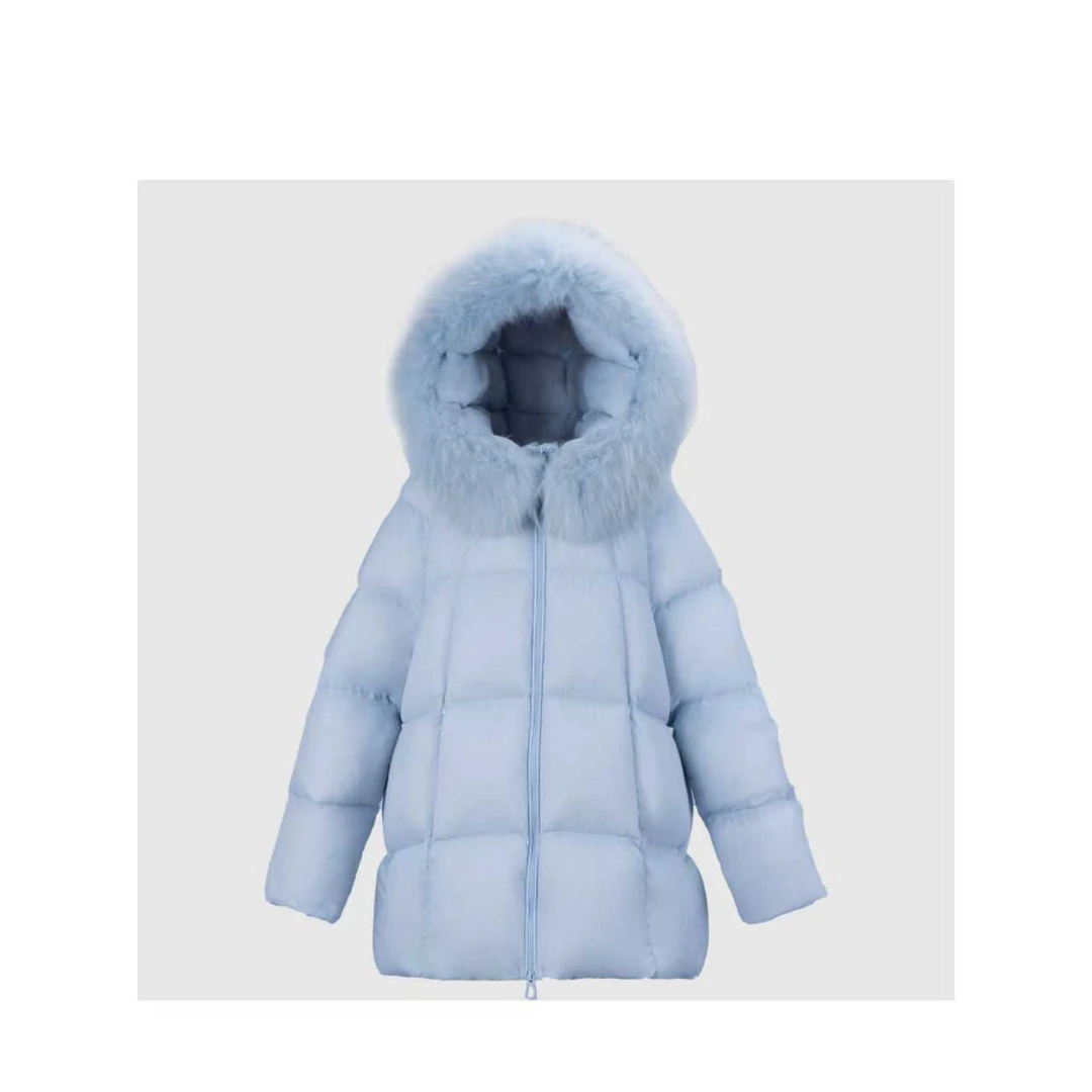 【喜总专属】”黑天鹅“款大毛领95白鹅绒泡芙感塞柔丝鹅绒服D598