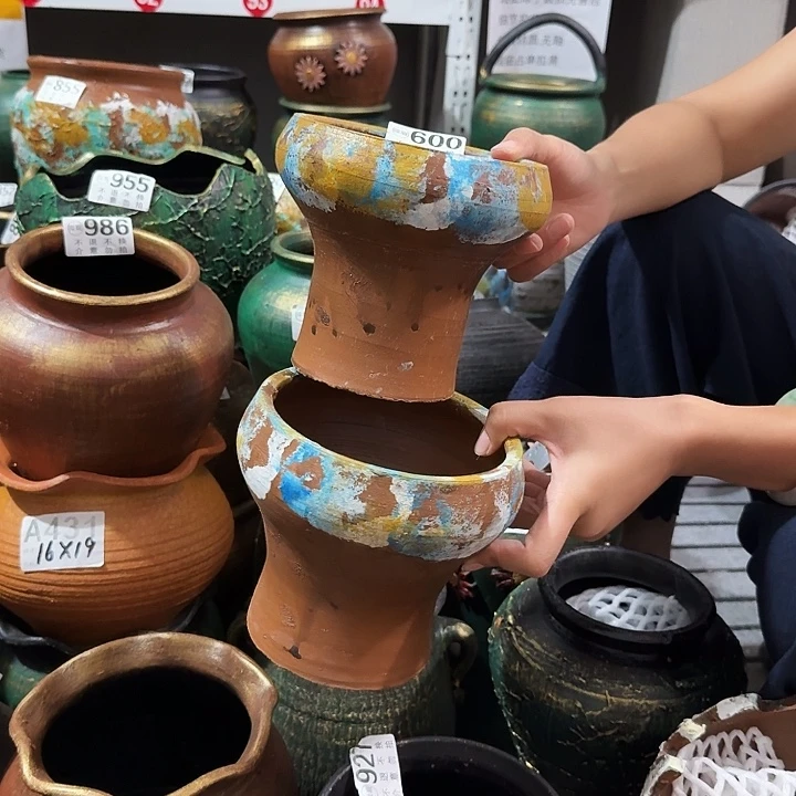 彩绘火锅一对600高度14口径14