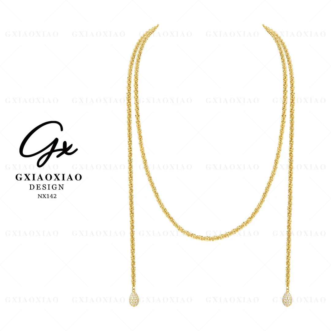 铜合金项链 气质复古高级感百搭简约长毛衣项链 NX142