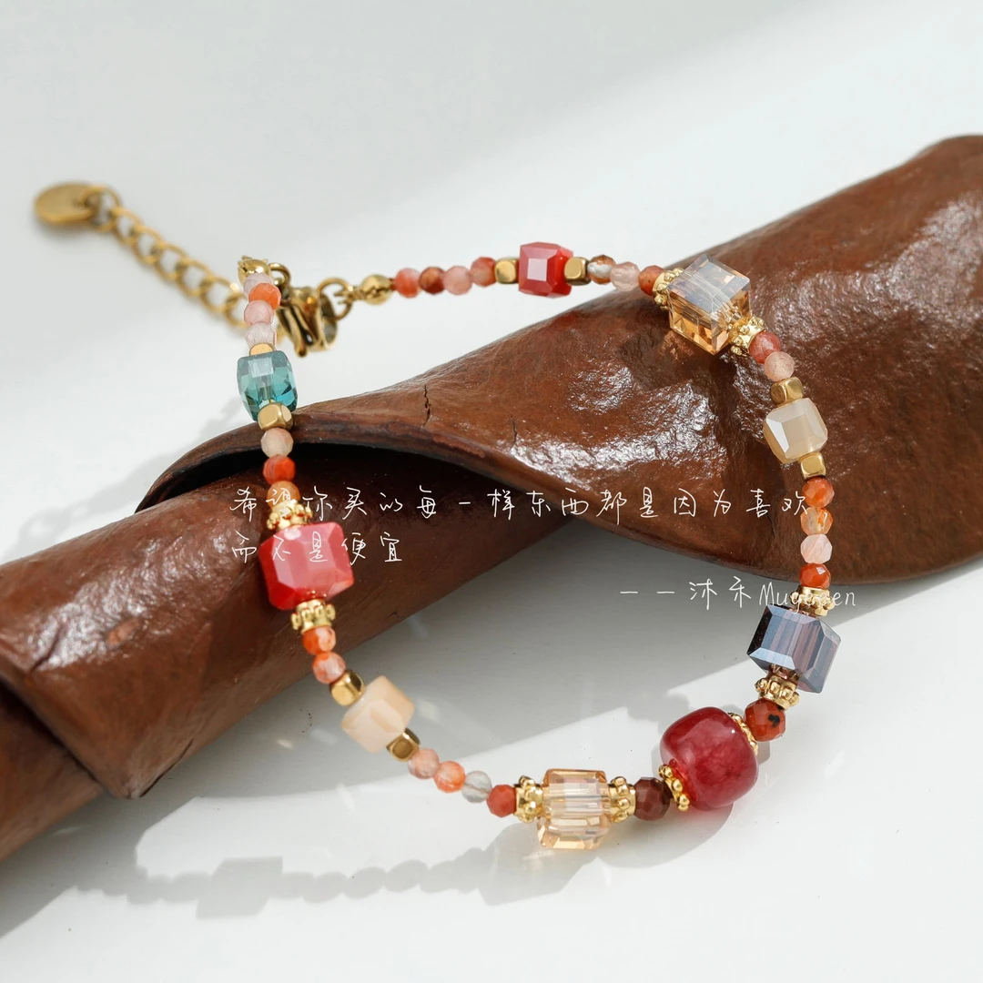 非金属莫桑石手链 【芝芝莓莓】原创手工时尚手链百搭气质