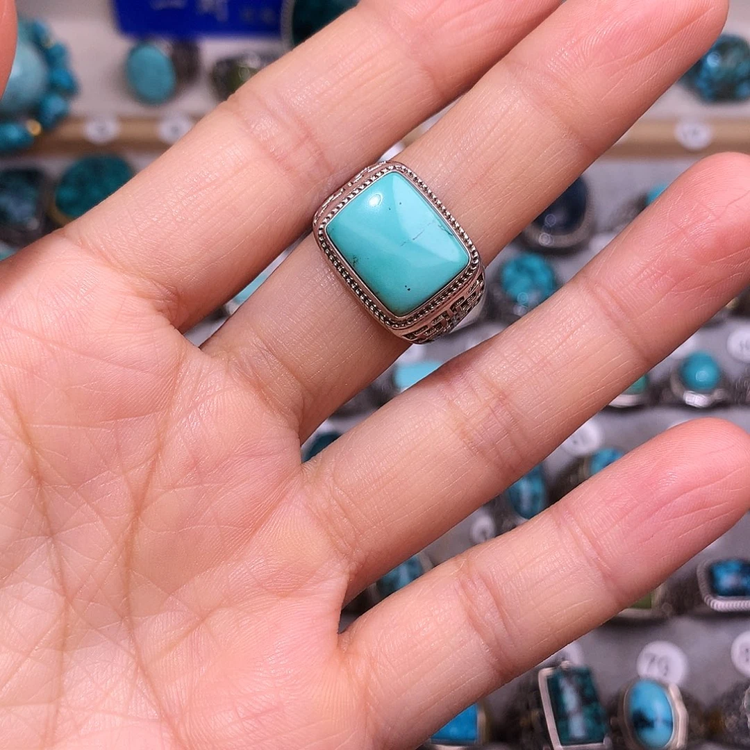 绿松石挂件银S925镶嵌