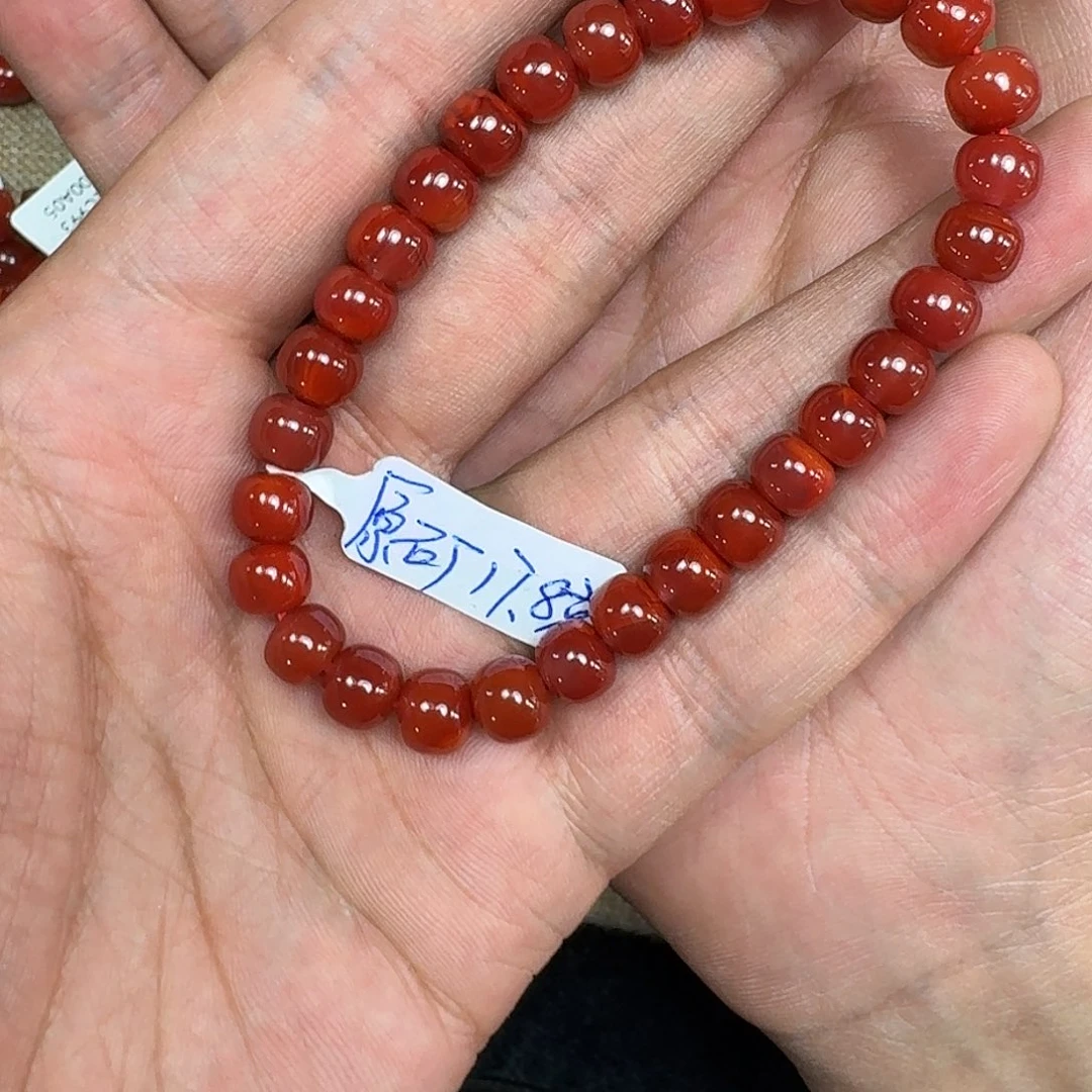 手链未镶嵌南红玛瑙天**淡原矿南红手串7mm➕高品质瓦西