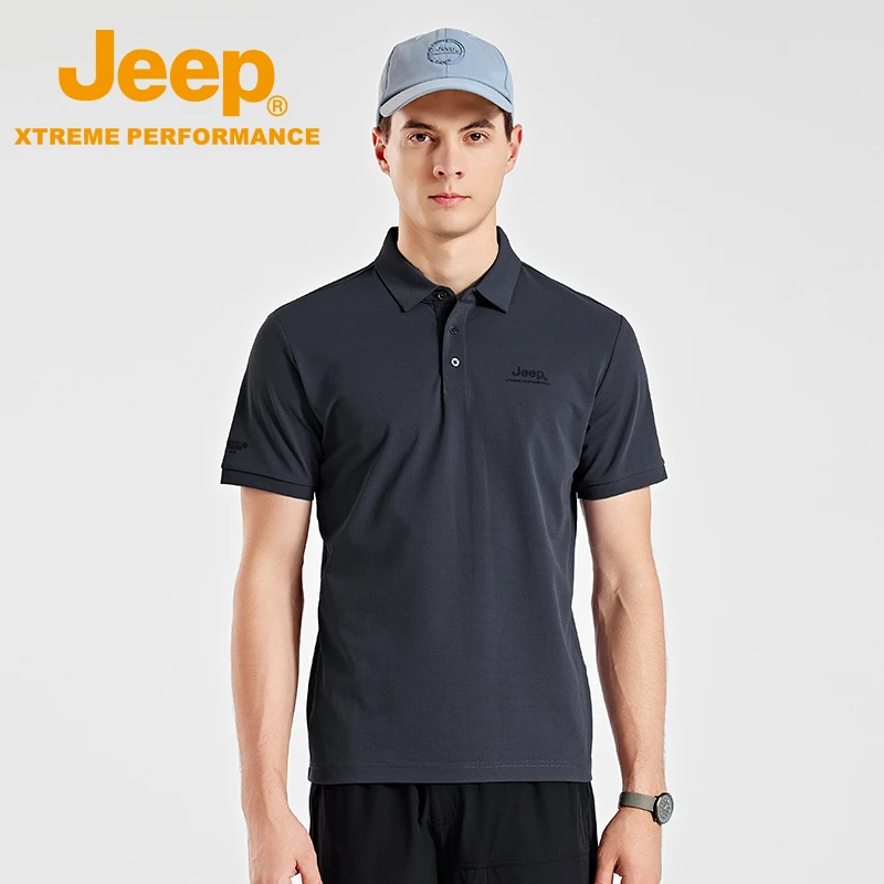 JEEP/吉普户外经典速干短袖polo衫防紫外线商务翻领宽松休闲