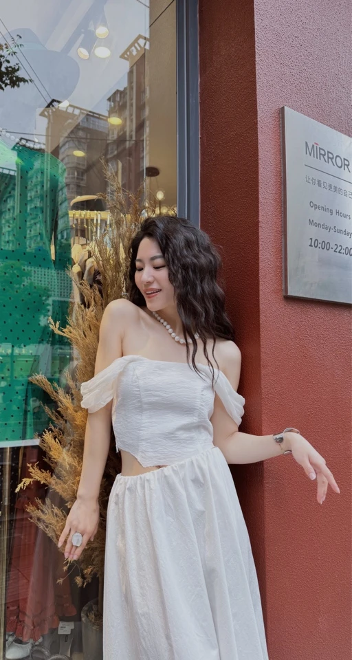 MIRROR 【涛姐精选】白肌女孩仙女透纱上衣