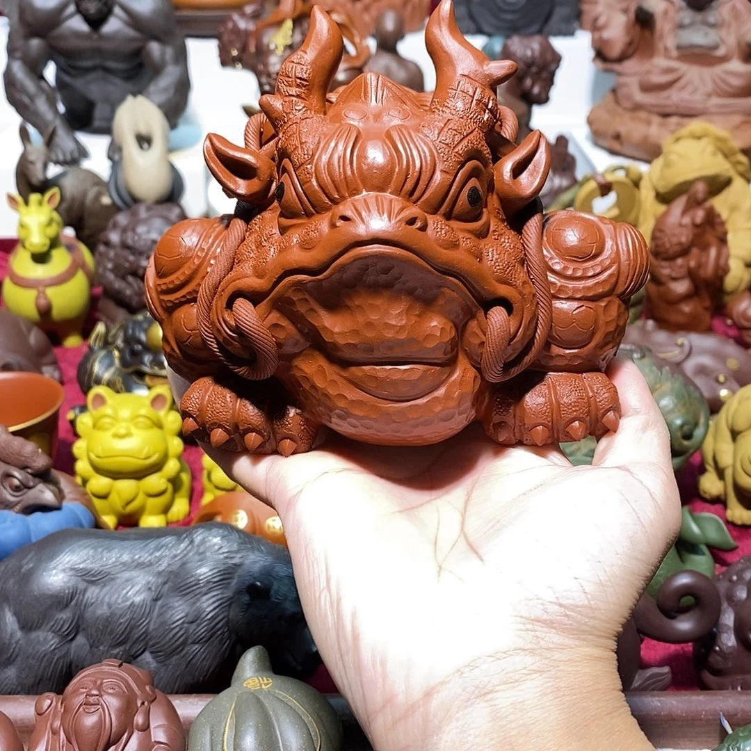 茶宠紫砂宜兴紫砂大号龙蟾