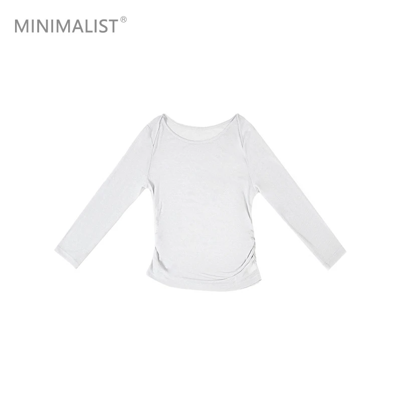 极限民《露薇》春夏欧若风休闲一字领纯欲风长袖打底T恤F5102J1310