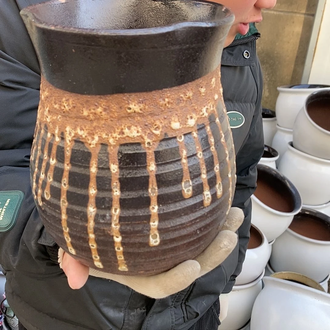 紫砂花盆瑕疵口15高20