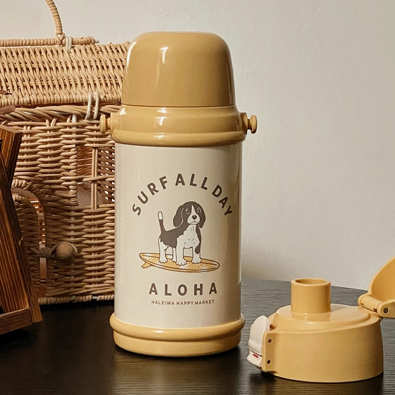 haleiwa儿童保温杯宝宝吸管杯大容量直饮水杯外出便携杯子新款