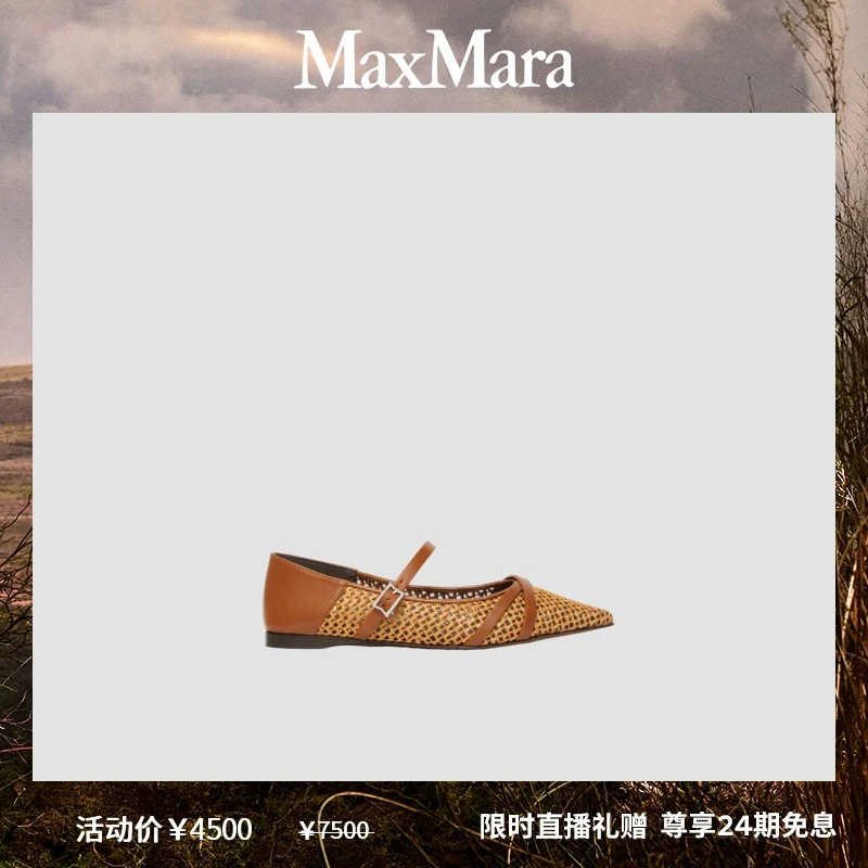 MaxMara 2025春夏新品女士尖头芭蕾平底鞋4521335206