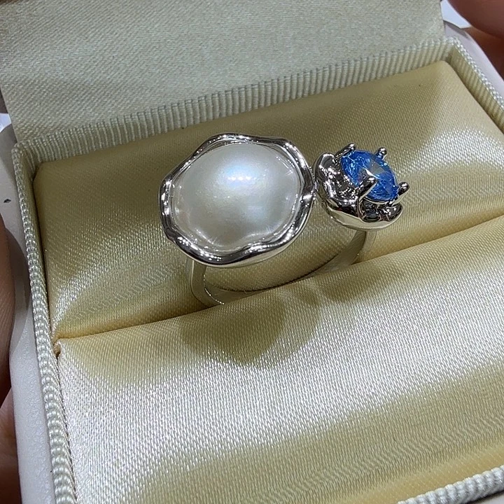 戒圈合金拼合珍珠（马贝珠）