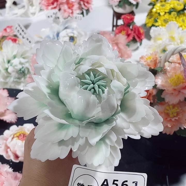 瓷片纯陶瓷手工捏花