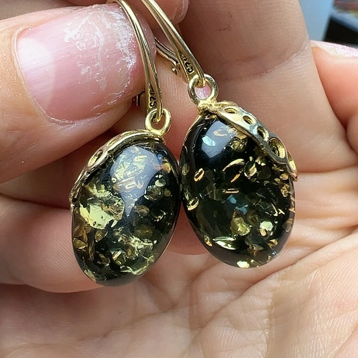 未镶嵌项链琥珀耳坠