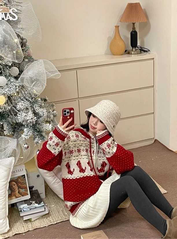 【大昕·小红帽】费尔岛毛衣开衫