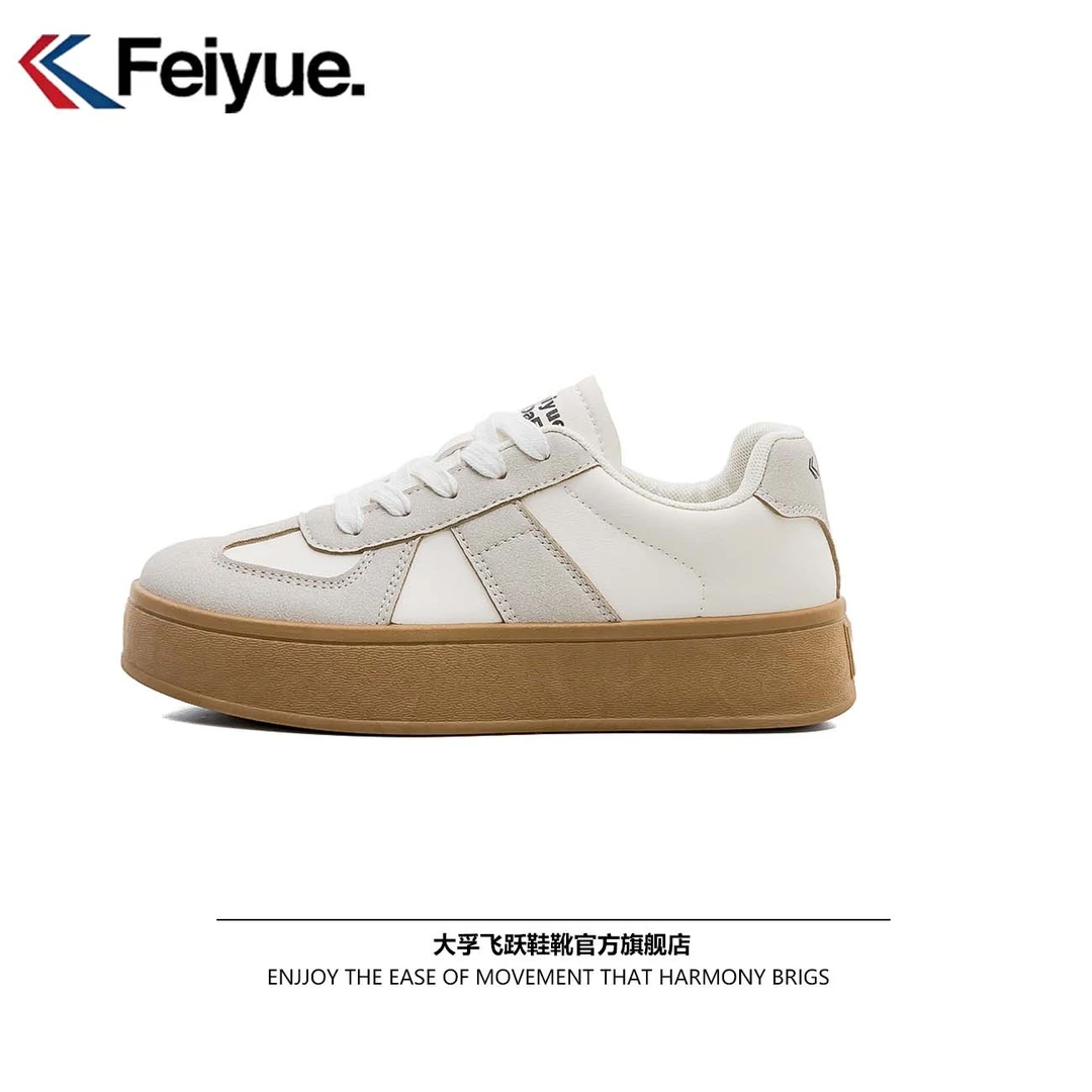 飞跃增高厚底小白鞋2025春季新款百搭爆款德训鞋女款时尚休闲板鞋