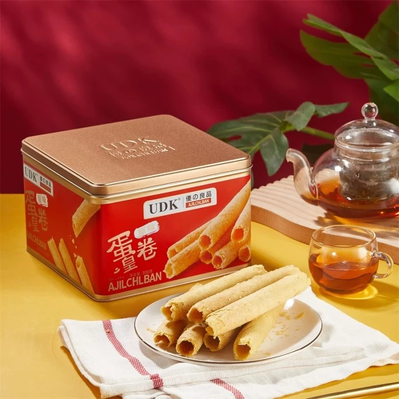 优之良品蛋卷皇香葱原味罐装糕点传统美味年货礼盒手信