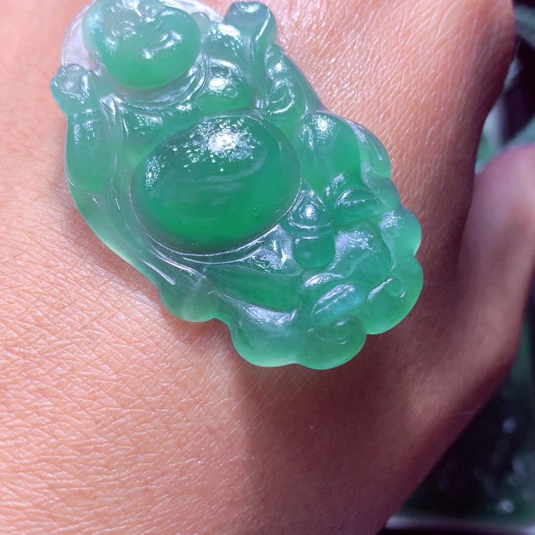 定制翡翠未镶嵌天然翡翠A货毛货挂件