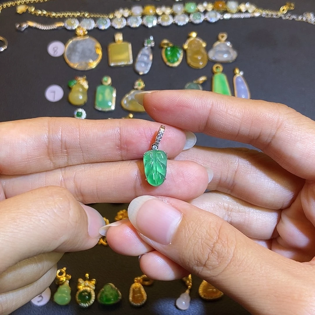 翡翠银S925镶嵌吊坠(不含链)