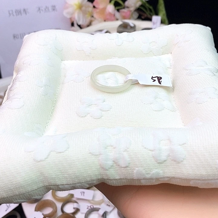 和田玉（糖玉）未镶嵌戒指W7晴水小细条内径22.9