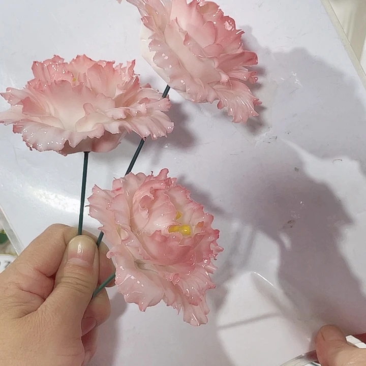 摆件德化工厂陶瓷手工捏花