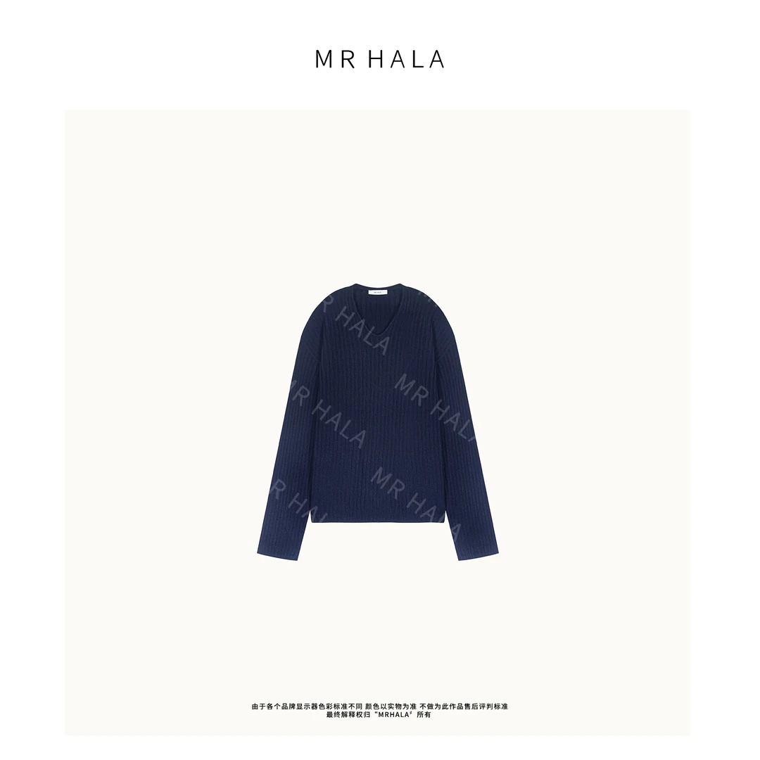 MRHALA 珍华精制山羊绒羊毛细条毛衣女 LM40846