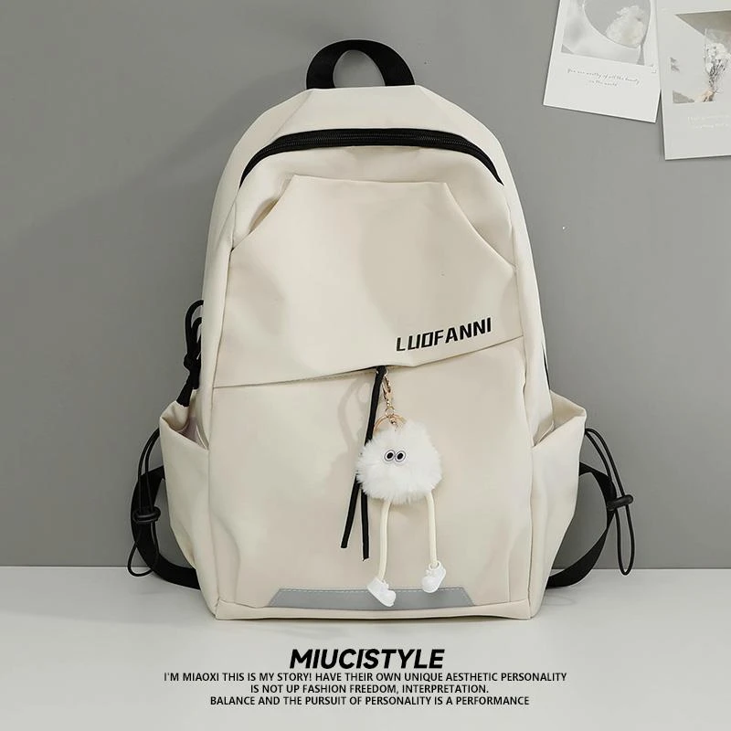 日本慵懒风书包女生高中生大学生轻便户外登山包大容量双肩背包男
