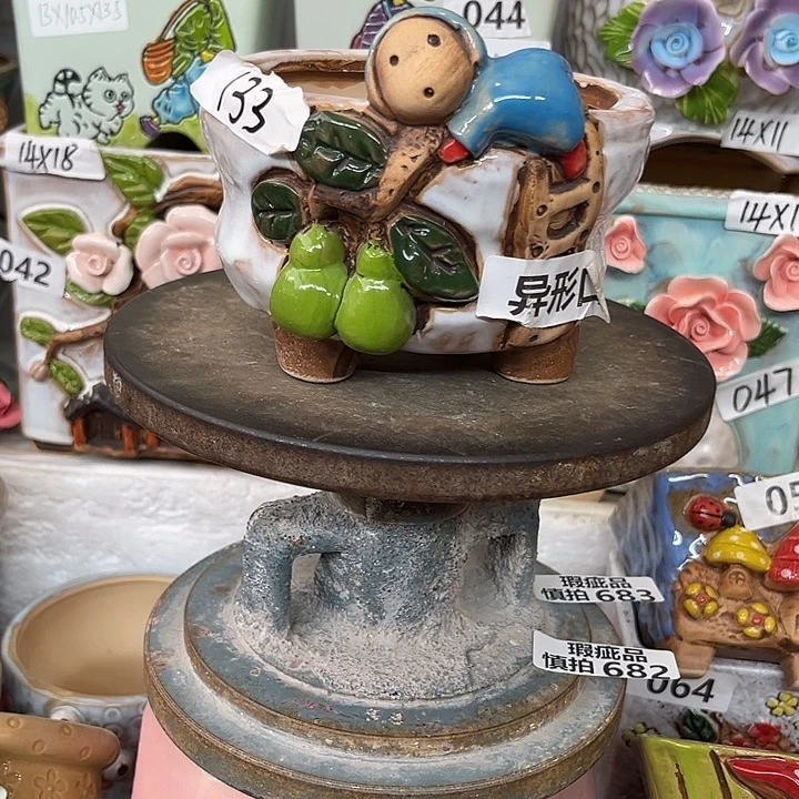 紫砂花盆粗陶材质多肉花盆
