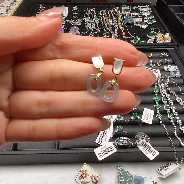 翡翠合金耳饰耳釘