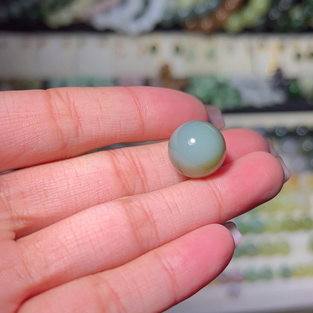 【闪购商品】和田玉单珠未镶嵌心*双色天眼14mm