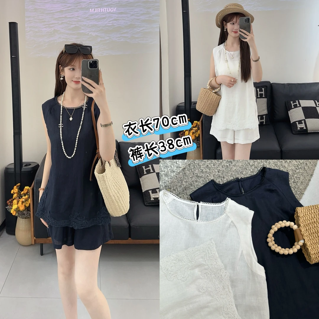 YOUTH FILM【气质蕾丝】亚麻套装55280