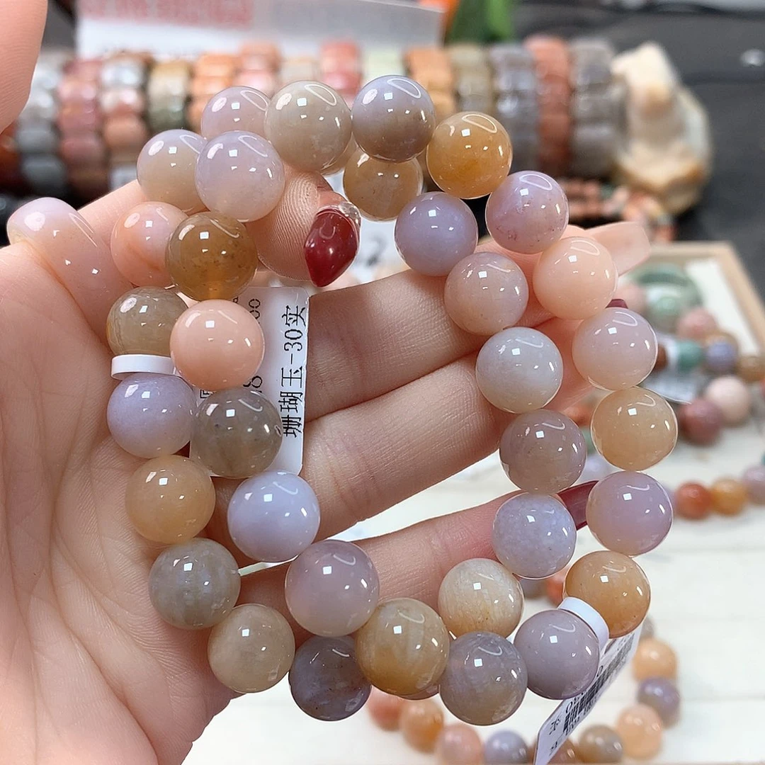 硅化珊瑚（珊瑚玉）手链未镶嵌晴****制229