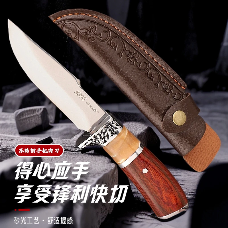 M390高硬度锻打一体牛排手把肉野营户外便携多功能户外刀
