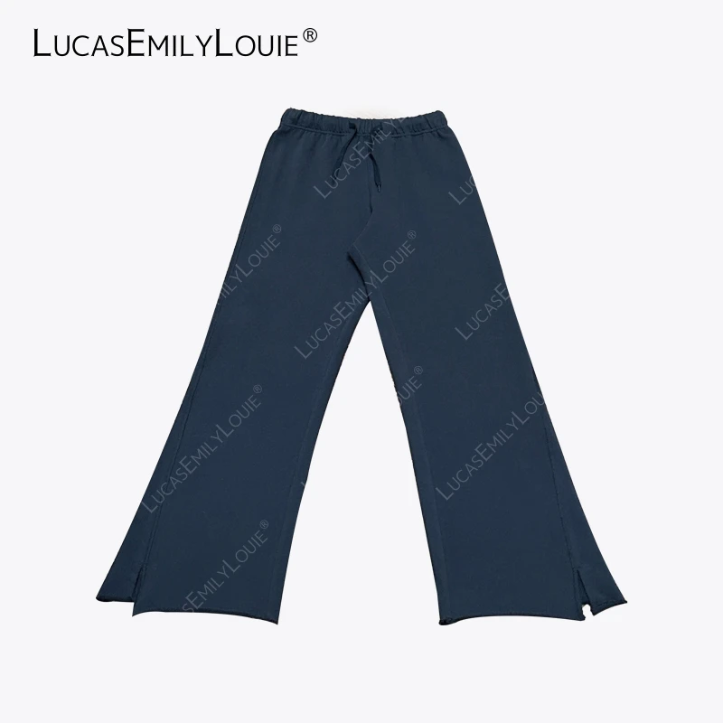 LUCASEMILYLOUIE 欢姐0220简约休闲百搭开衩卷边吊腿裤2510237