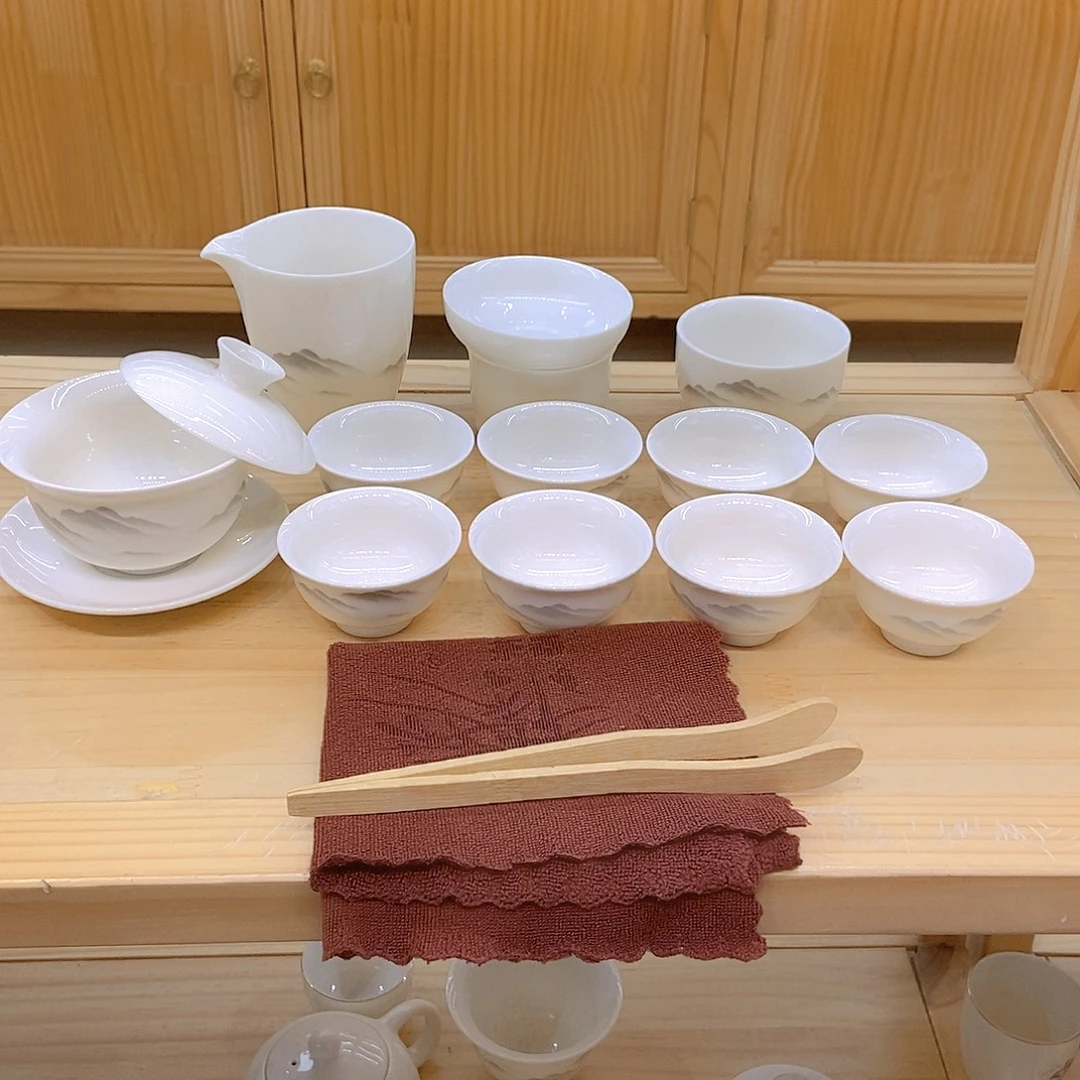 羊脂玉瓷茶具套装