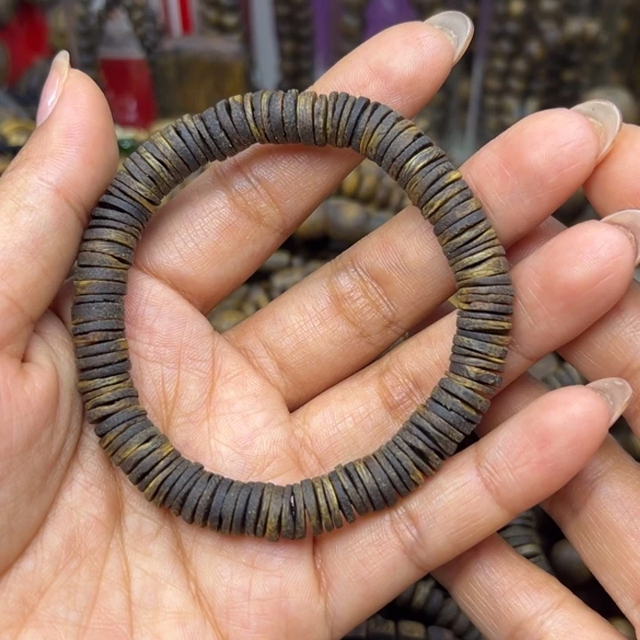 沉香手串沉水药片珠单圈0.8/8.5