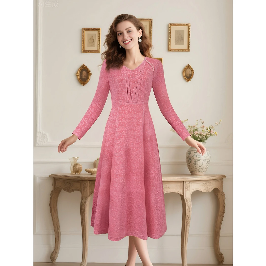 秋季大码女装连衣裙时尚春秋妈妈装-68398