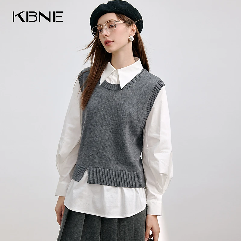 【王雪糕专属】新款毛针织衫时尚休闲百搭复古春季宽松无袖秋季