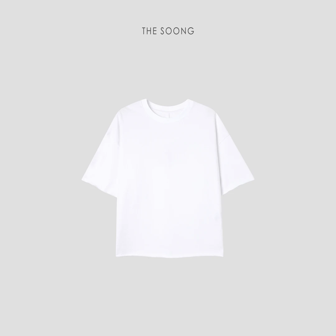 THESOONG|"大白T"纯棉凉感透气松弛慵懒感圆领T恤上衣HLTX7040