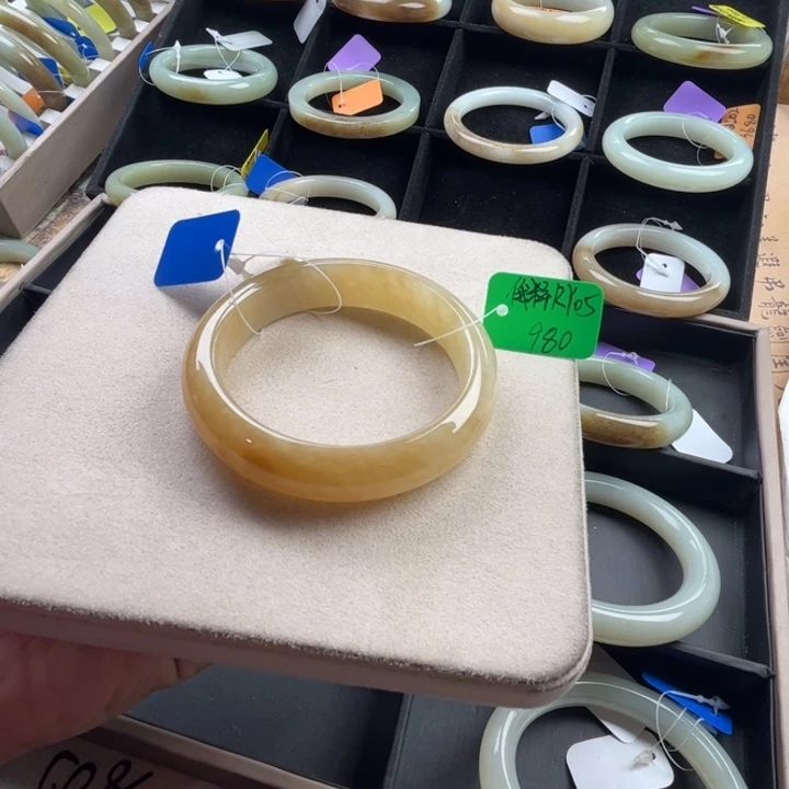 未镶嵌手镯和田玉玲珑美镯55.5