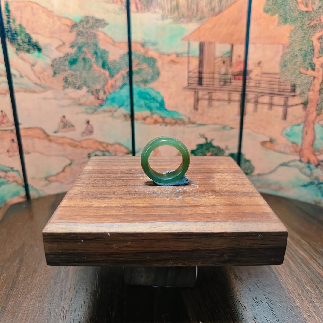 Q和田玉戒圈(卡17)0262
