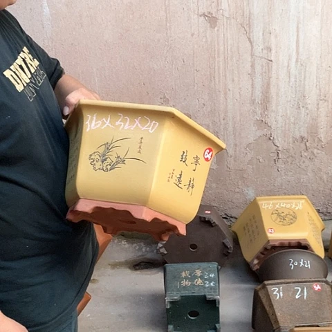 紫砂花盆手工艺品